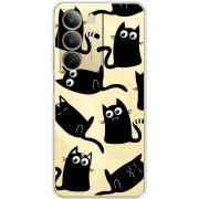 Прозорий чохол BoxFace Realme C71 с 3D-глазками Black Kitty