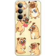 Прозорий чохол BoxFace Realme C71 с 3D-глазками Pug