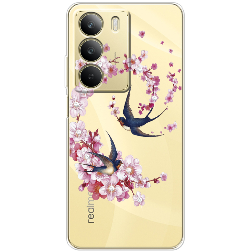 Чохол зі стразами Realme C71 Swallows and Bloom