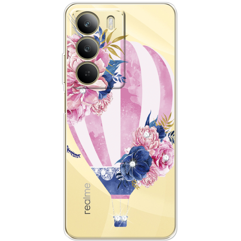 Чохол зі стразами Realme C71 Pink Air Baloon