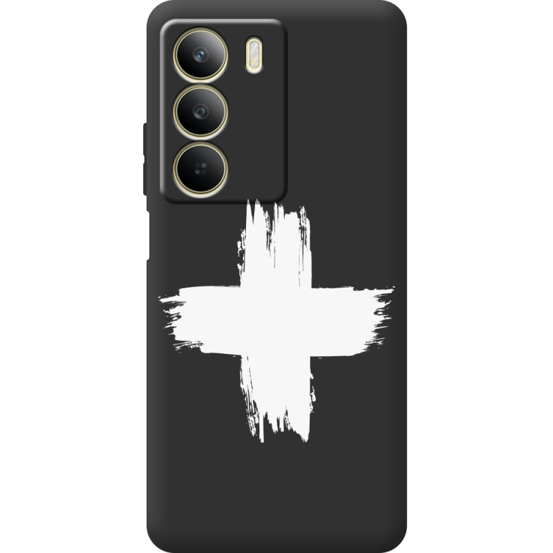 Чорний чохол BoxFace Realme C71 Білий хрест ЗСУ