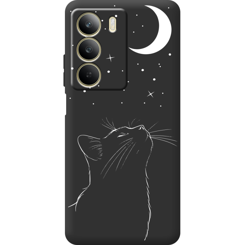 Чорний чохол BoxFace Realme C71 Місячний кіт