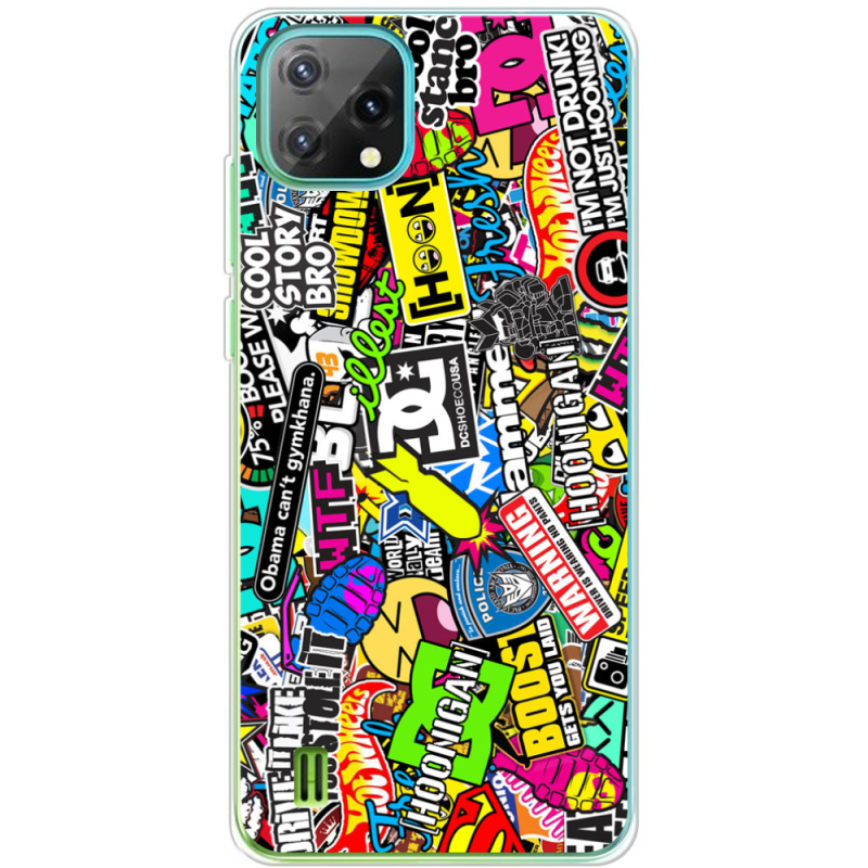 Чохол BoxFace Blackview Oscal C60 Multicolored Inscriptions