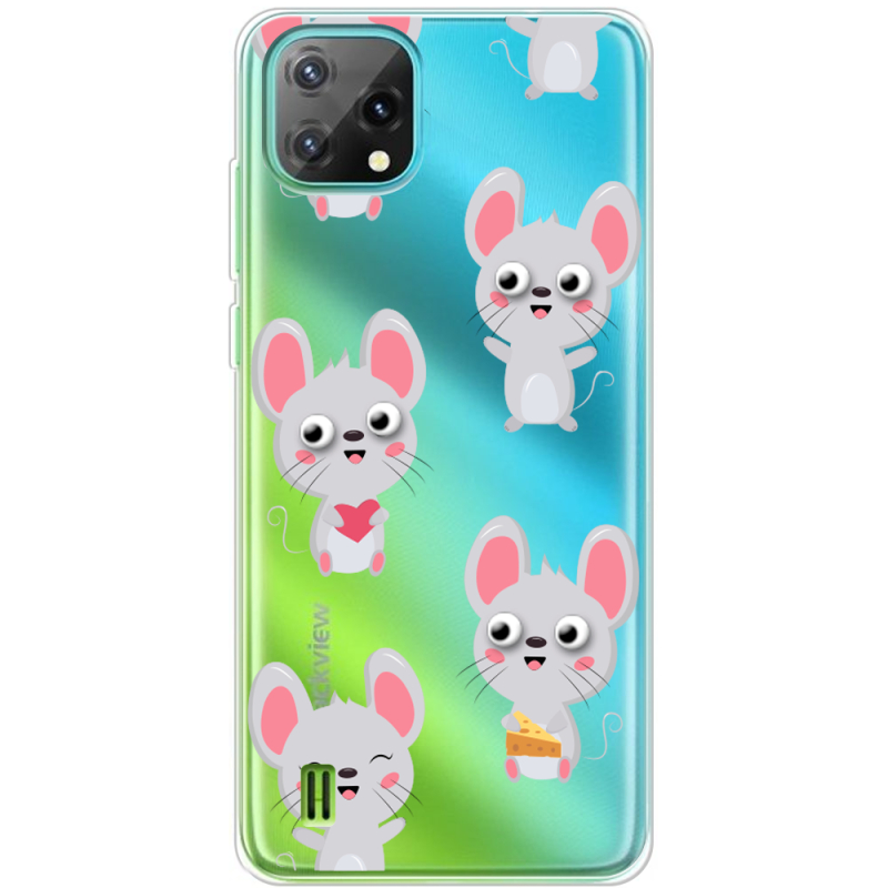 Прозорий чохол BoxFace Blackview Oscal C60 с 3D-глазками Mouse