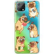 Прозорий чохол BoxFace Blackview Oscal C60 с 3D-глазками Pug