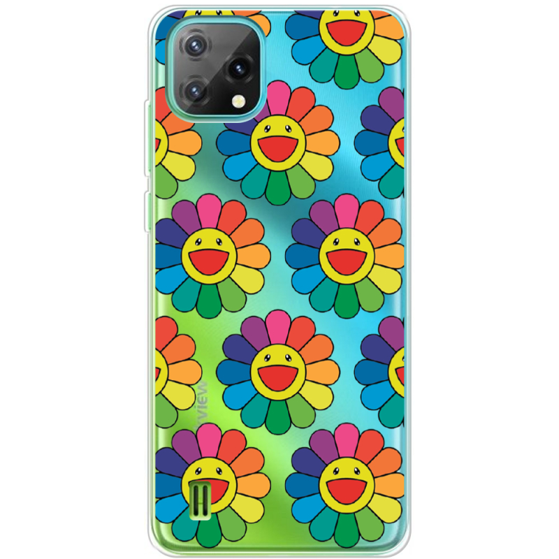 Прозорий чохол BoxFace Blackview Oscal C60 Hippie Flowers
