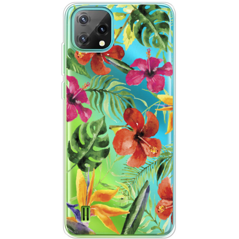 Прозорий чохол BoxFace Blackview Oscal C60 Tropical Flowers
