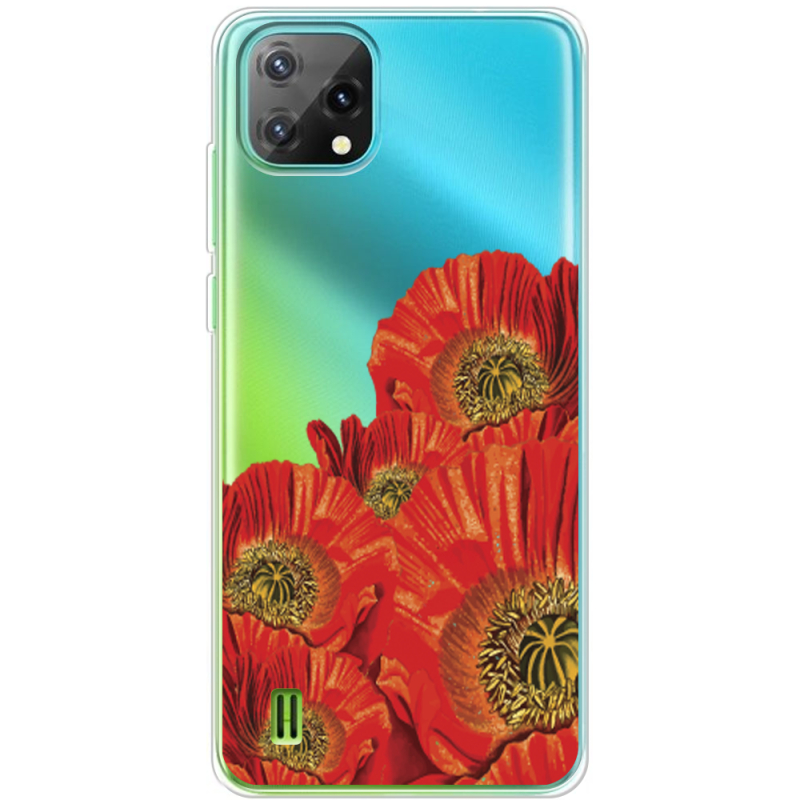Прозорий чохол BoxFace Blackview Oscal C60 Red Poppies
