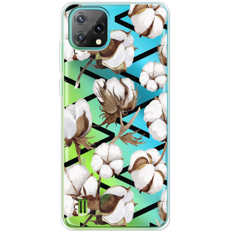 Прозорий чохол BoxFace Blackview Oscal C60 Cotton flowers
