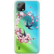 Чохол зі стразами Blackview Oscal C60 Swallows and Bloom