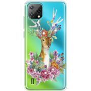 Чохол зі стразами Blackview Oscal C60 Deer with flowers