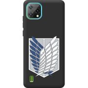 Чорний чохол BoxFace Blackview Oscal C60 Атака Титанов Крылья Свободы