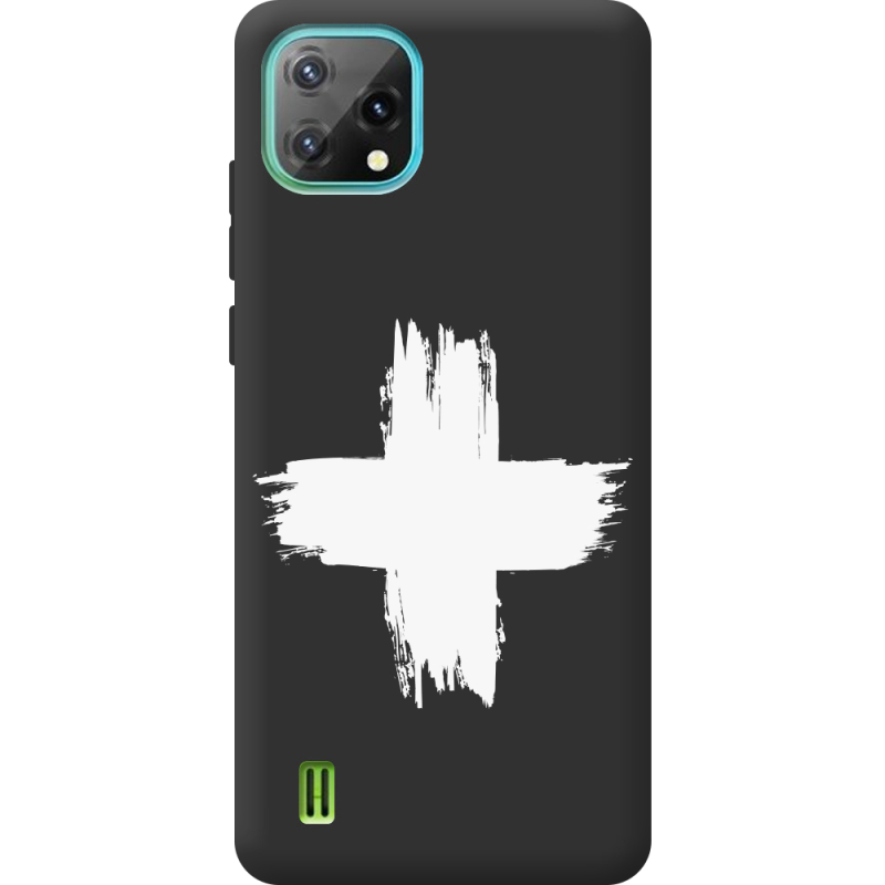 Чорний чохол BoxFace Blackview Oscal C60 Білий хрест ЗСУ