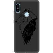 Черный чехол Uprint Xiaomi Redmi Note 5 / Note 5 Pro Wolf and Raven