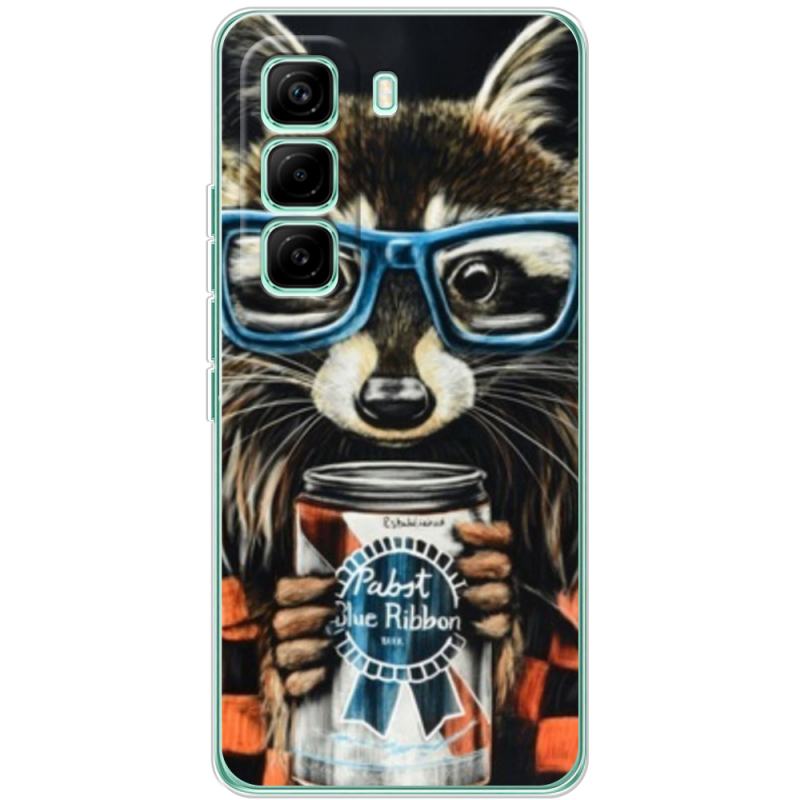 Чохол BoxFace Infinix Hot 60 Pro Енот с банкой