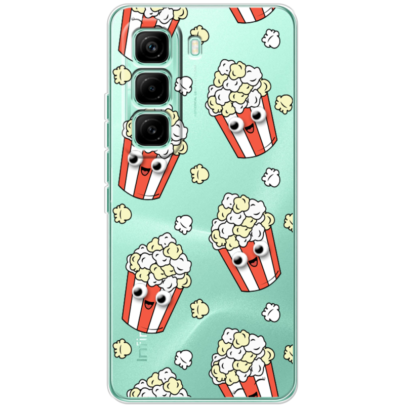 Прозорий чохол BoxFace Infinix Hot 60 Pro с 3D-глазками Popcorn