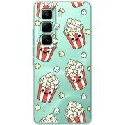 Прозорий чохол BoxFace Infinix Hot 60 Pro с 3D-глазками Popcorn