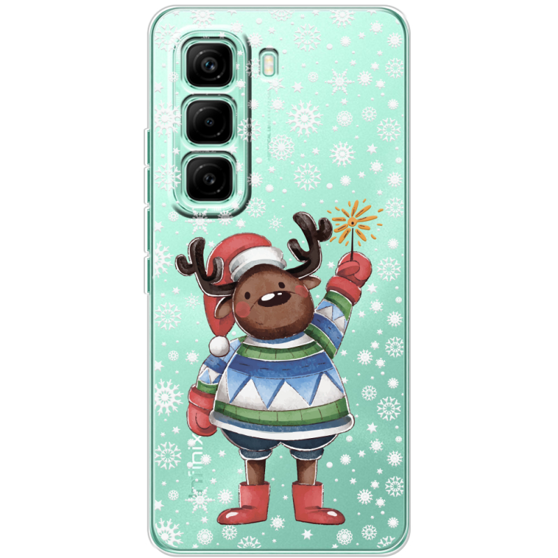 Прозорий чохол BoxFace Infinix Hot 60 Pro Christmas Deer with Snow