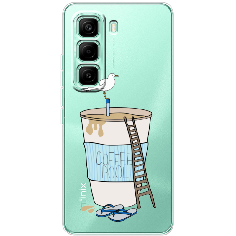 Прозорий чохол BoxFace Infinix Hot 60 Pro Segull in Cofee Pool