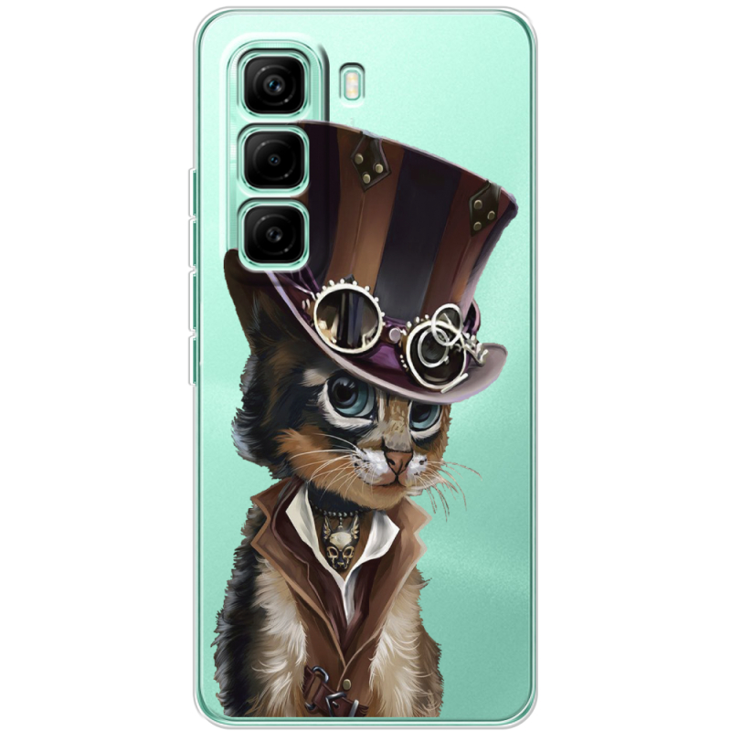 Прозорий чохол BoxFace Infinix Hot 60 Pro Steampunk Cat