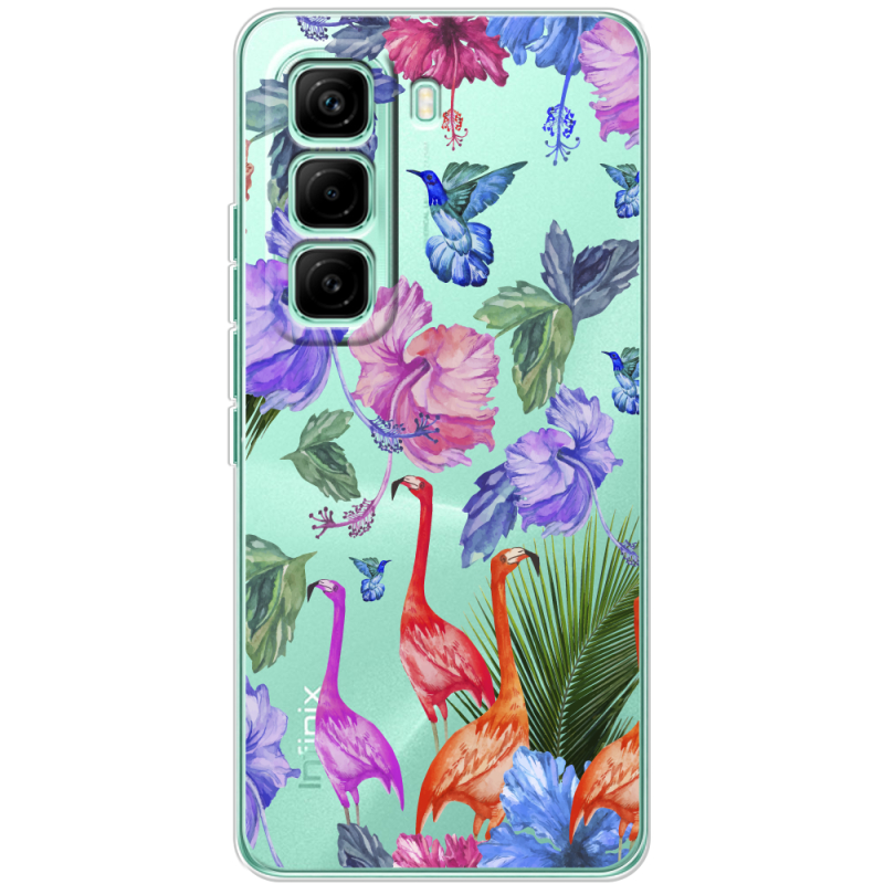Прозорий чохол BoxFace Infinix Hot 60 Pro Flamingo