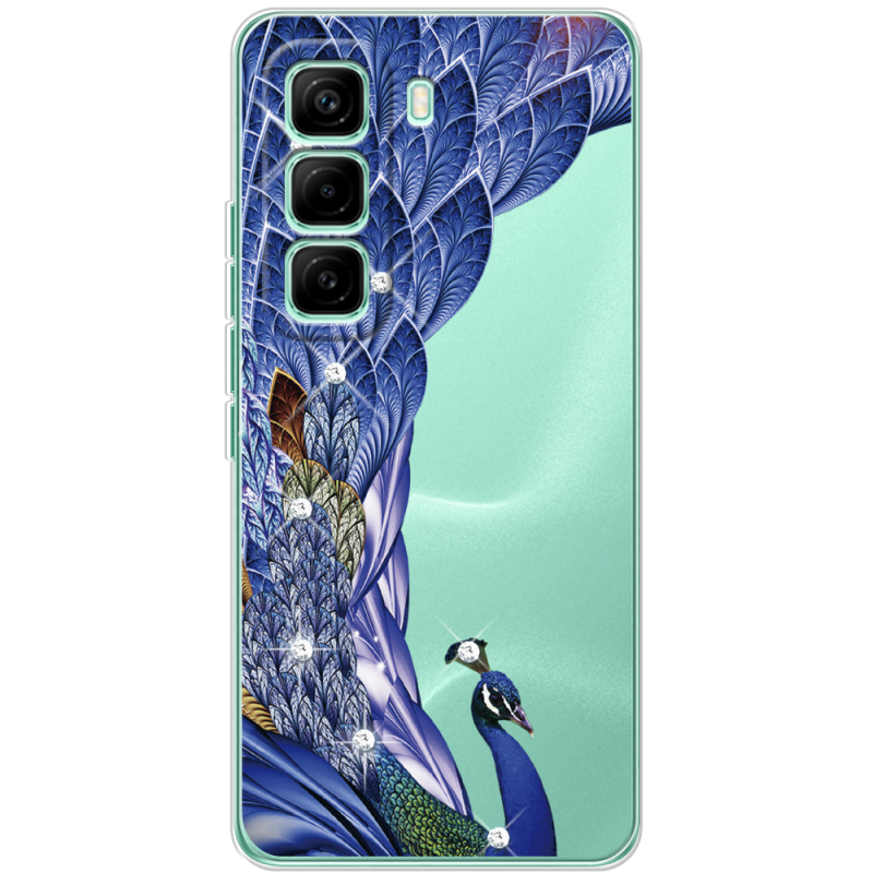 Чохол зі стразами Infinix Hot 60 Pro Peafowl