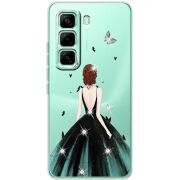 Чохол зі стразами Infinix Hot 60 Pro Girl in the green dress