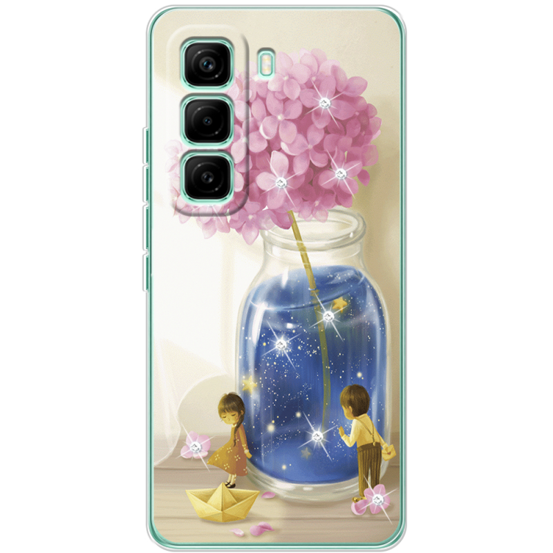 Чохол зі стразами Infinix Hot 60 Pro Little Boy and Girl