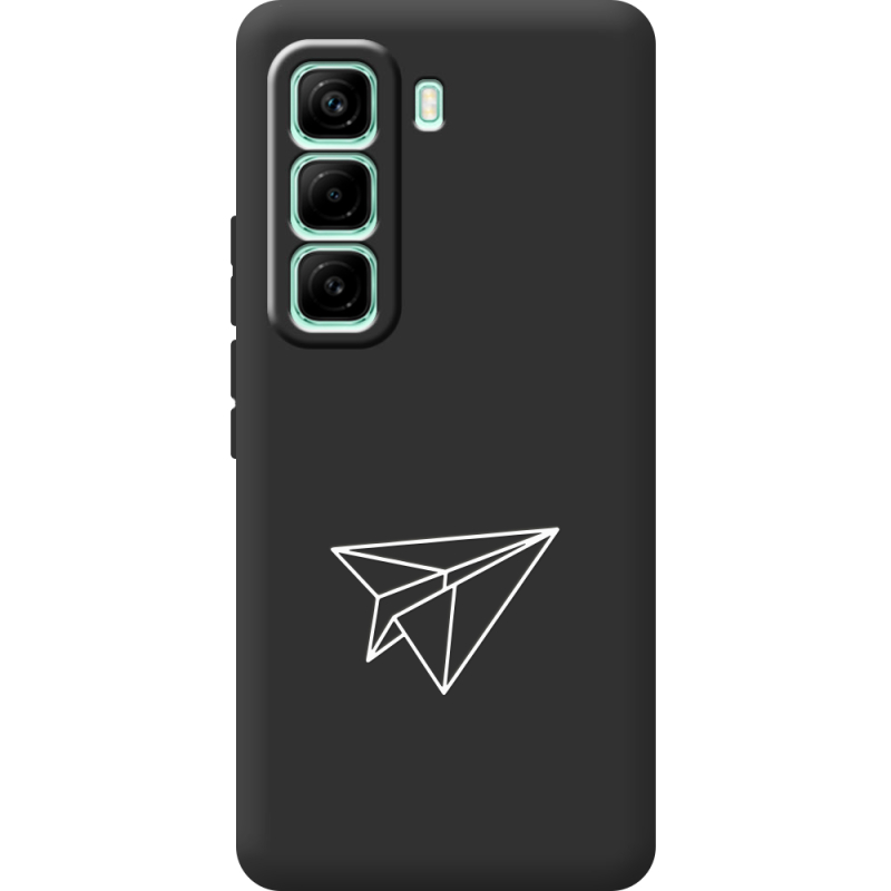 Чорний чохол BoxFace Infinix Hot 60 Pro Paper Plane