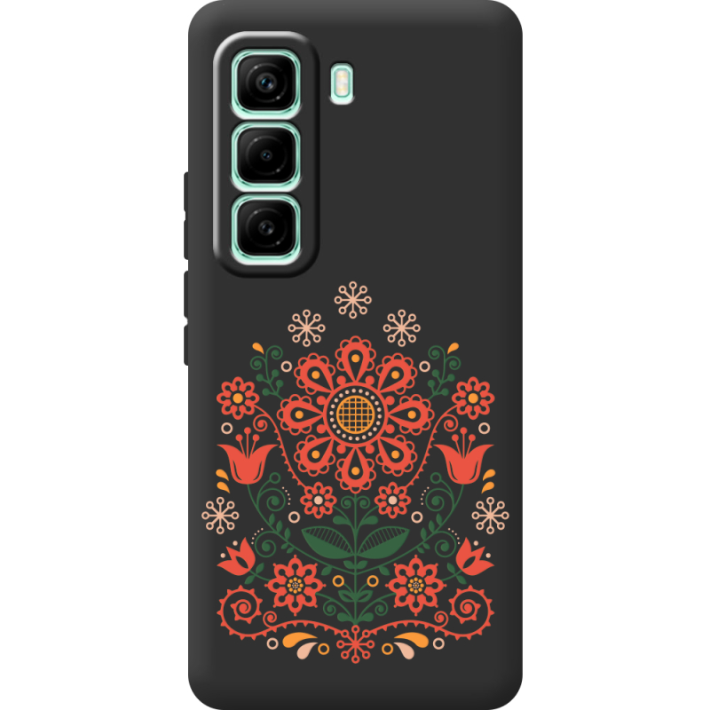 Чорний чохол BoxFace Infinix Hot 60 Pro Ukrainian Ornament