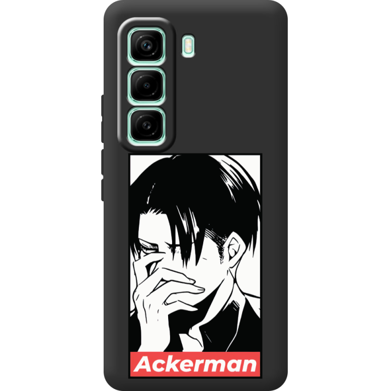 Чорний чохол BoxFace Infinix Hot 60 Pro Attack On Titan - Ackerman