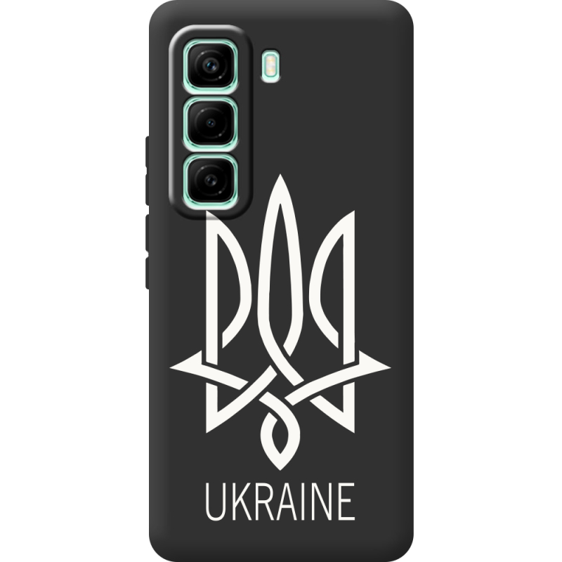 Чорний чохол BoxFace Infinix Hot 60 Pro Тризуб монограмма ukraine