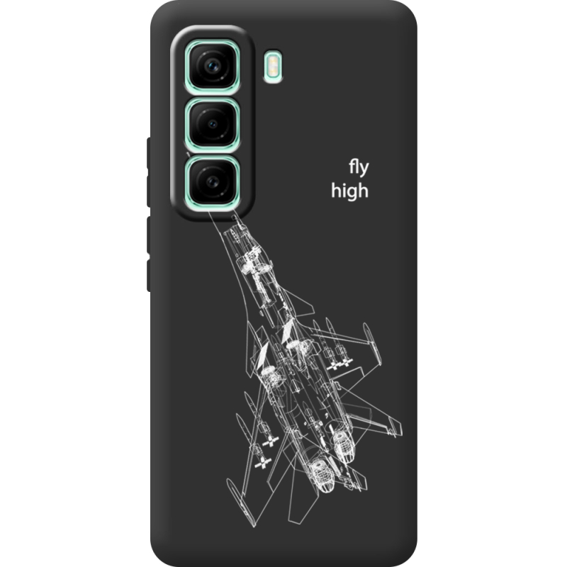 Чорний чохол BoxFace Infinix Hot 60 Pro Військовий літак