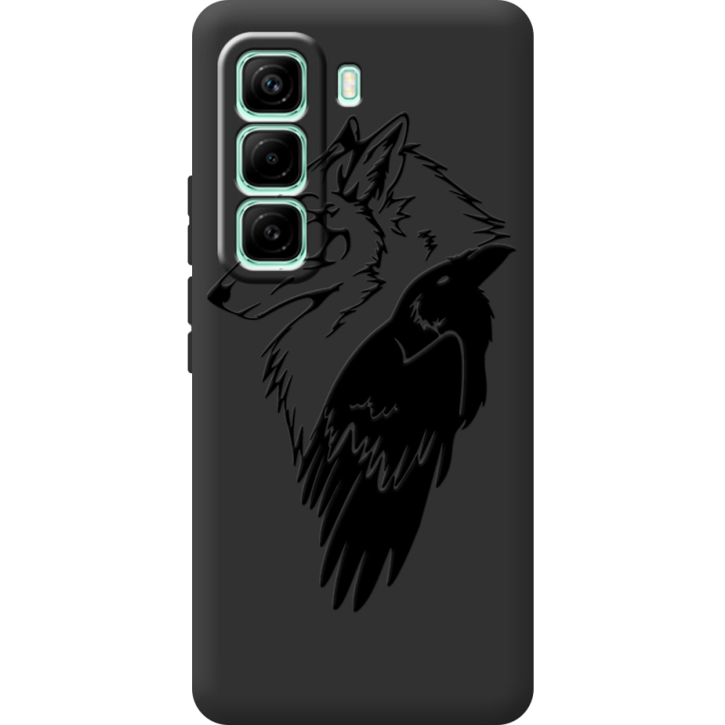 Чорний чохол BoxFace Infinix Hot 60 Pro Wolf and Raven