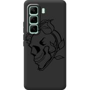 Чорний чохол BoxFace Infinix Hot 60 Pro Skull and Roses