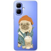 Прозорий чохол BoxFace Tecno Spark Go 2 Dog Coffeeman