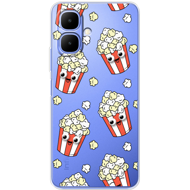 Прозорий чохол BoxFace Tecno Spark Go 2 с 3D-глазками Popcorn