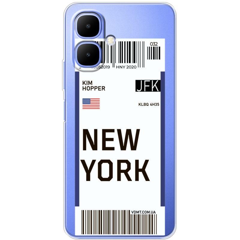 Прозорий чохол BoxFace Tecno Spark Go 2 Ticket New York