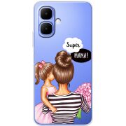 Прозорий чохол BoxFace Tecno Spark Go 2 Super Mama and Daughter