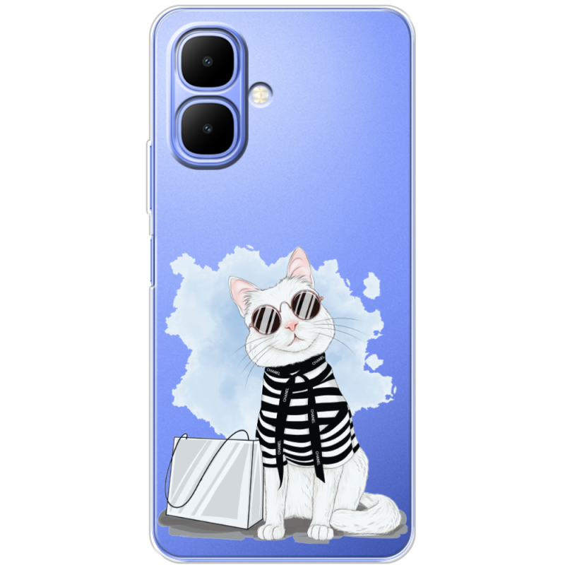 Прозорий чохол BoxFace Tecno Spark Go 2 Cat Style