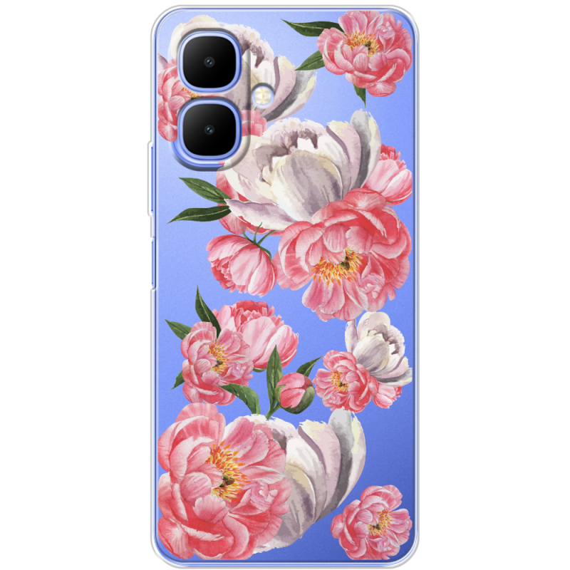 Прозорий чохол BoxFace Tecno Spark Go 2 Peony Watercolor Style