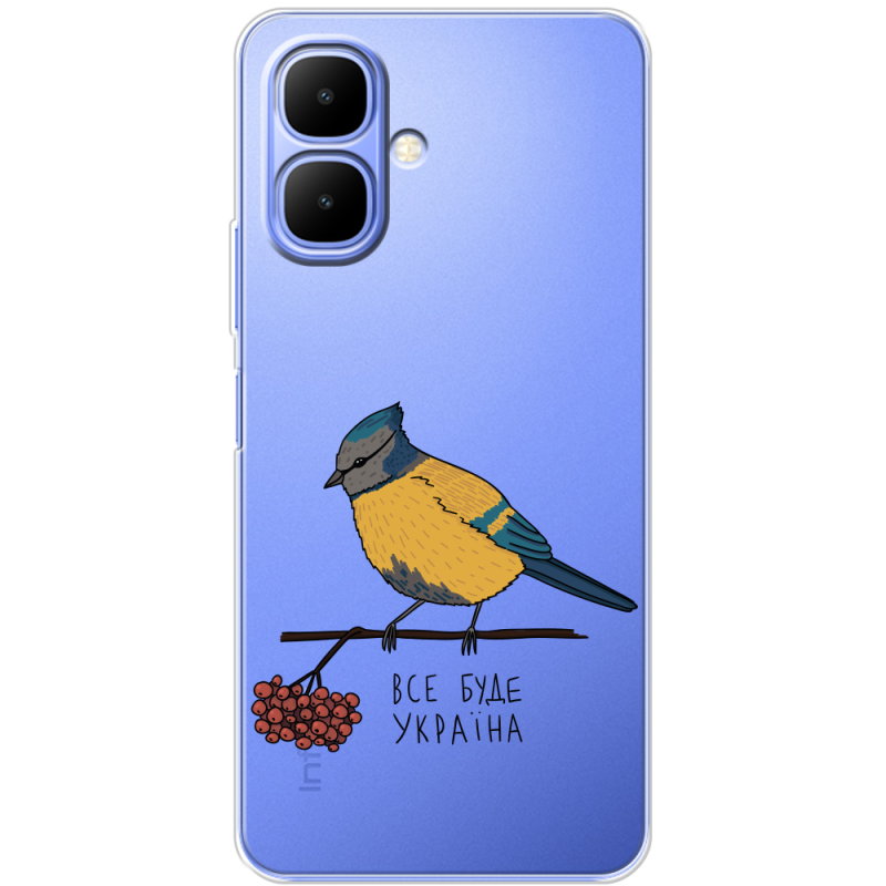 Прозорий чохол BoxFace Tecno Spark Go 2 Синиця і калина