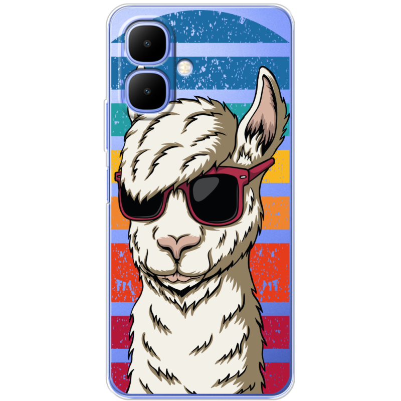 Прозорий чохол BoxFace Tecno Spark Go 2 Стильна Лама