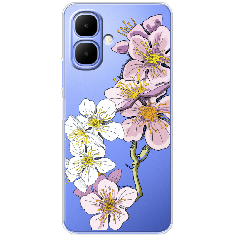 Прозорий чохол BoxFace Tecno Spark Go 2 Cherry Blossom