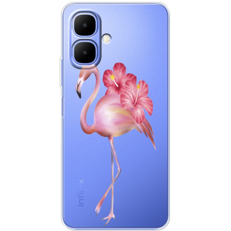Прозорий чохол BoxFace Tecno Spark Go 2 Floral Flamingo