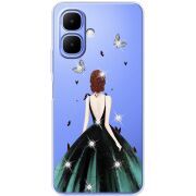 Чохол зі стразами Tecno Spark Go 2 Girl in the green dress