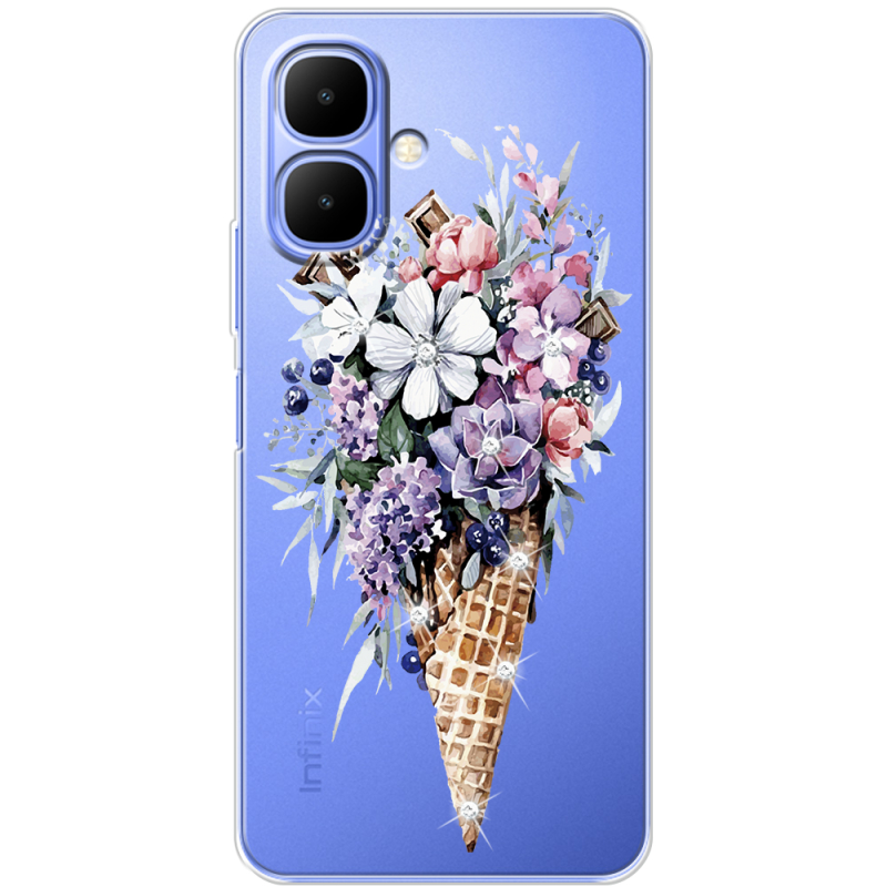 Чохол зі стразами Tecno Spark Go 2 Ice Cream Flowers