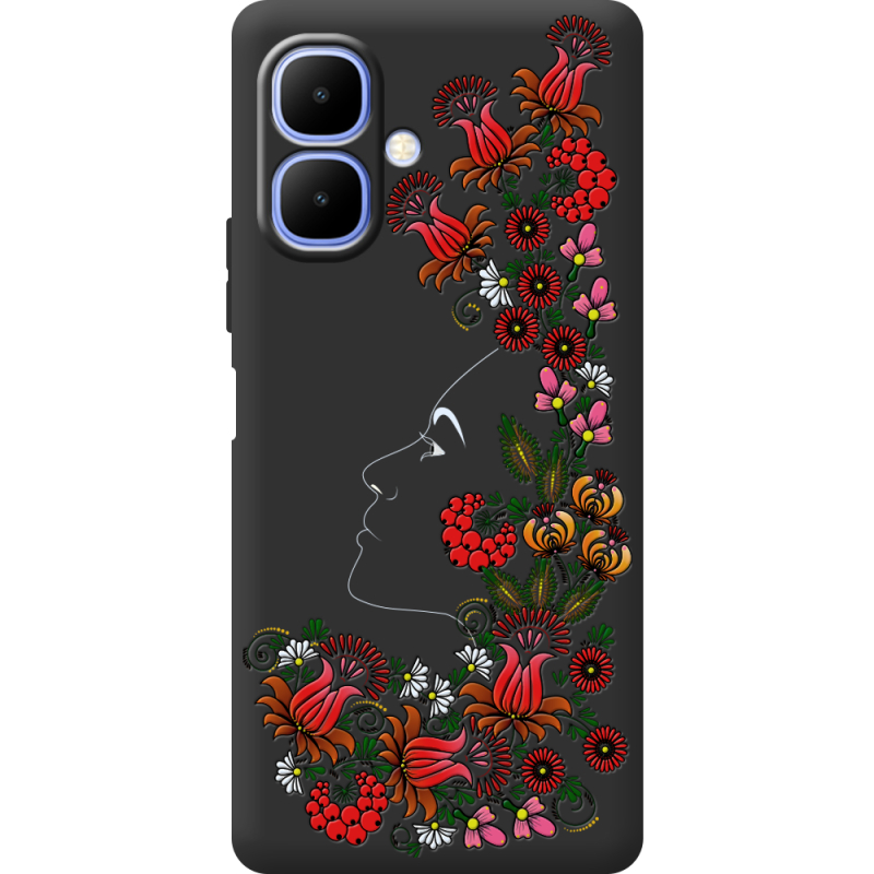 Чорний чохол BoxFace Tecno Spark Go 2 3D Ukrainian Muse