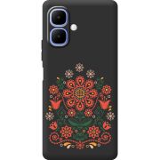 Чорний чохол BoxFace Tecno Spark Go 2 Ukrainian Ornament