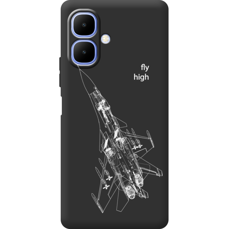 Чорний чохол BoxFace Tecno Spark Go 2 Військовий літак